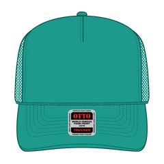 OTTO 39-165 5 Panel High Crown Mesh Back Trucker Cap - Turquoise - Turquoise / 6 1/2’’ - 7 5/8’’