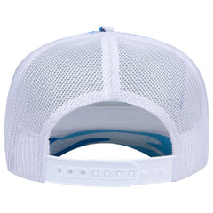 OTTO 39-165 Camouflage 5 Panel High Crown Mesh Back Trucker Cap - Sky Camo/Wht - Sky Camo/Wht / 6 1/2’’ - 7 5/8’’