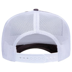 OTTO 39-165 Camouflage 5 Panel High Crown Mesh Back Trucker Cap - Snow Camo/Wht - Snow Camo/Wht / 6 1/2’’ - 7 5/8’’