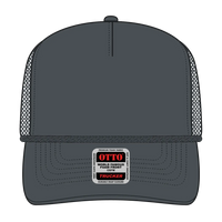 OTTO 39-166 5 Panel High Crown Air Mesh Back Trucker Cap - Char. Gray - Char. Gray / 7 3/8’’ - 7 5/8’’