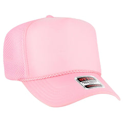 OTTO 39-166 5 Panel High Crown Air Mesh Back Trucker Cap - Soft Pink - Soft Pink / 7 3/8’’ - 7 5/8’’