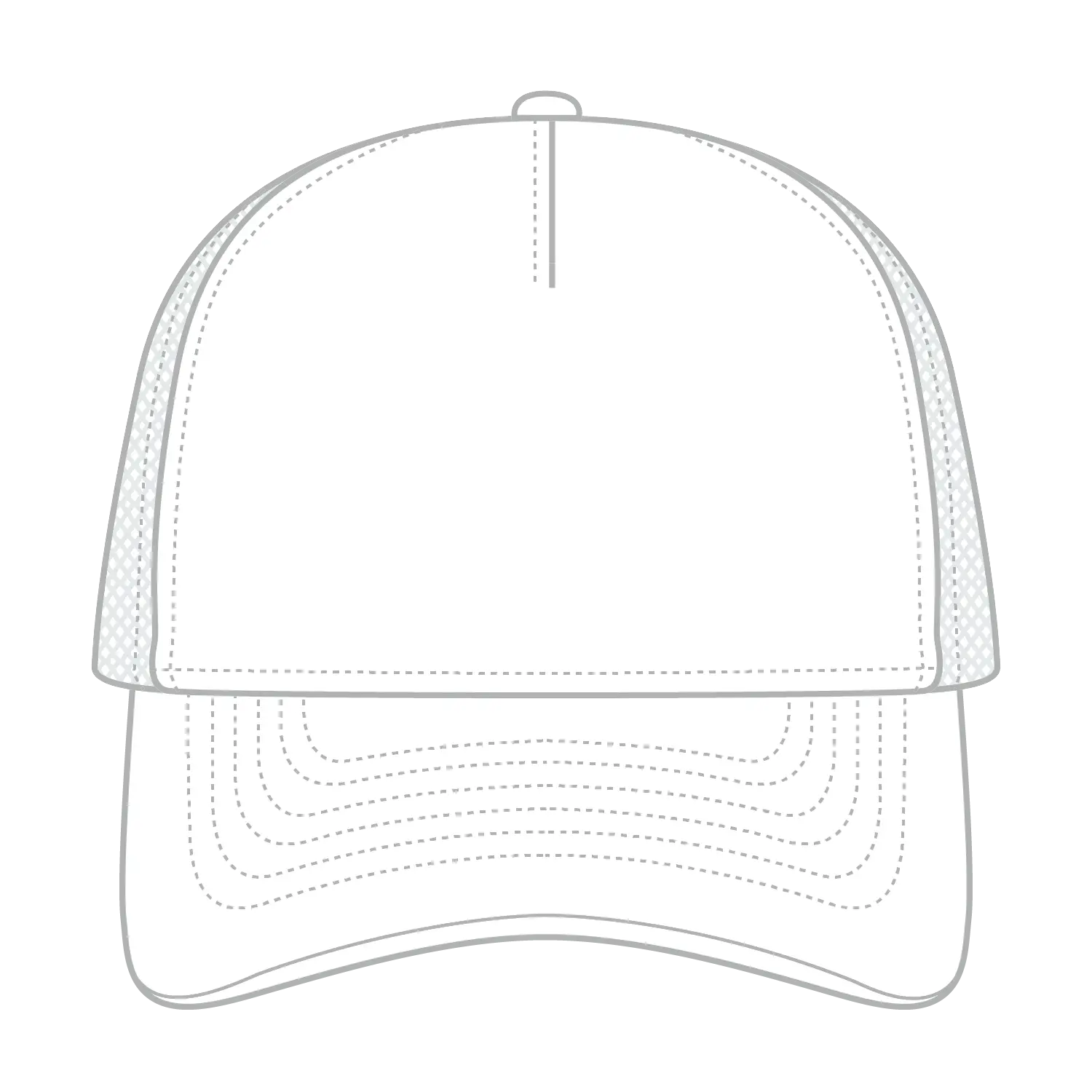 OTTO 39102-1 5 Panel Low Profile Mesh Back Trucker Cap - White - White / 7 3/8’’ - 7 5/8’’