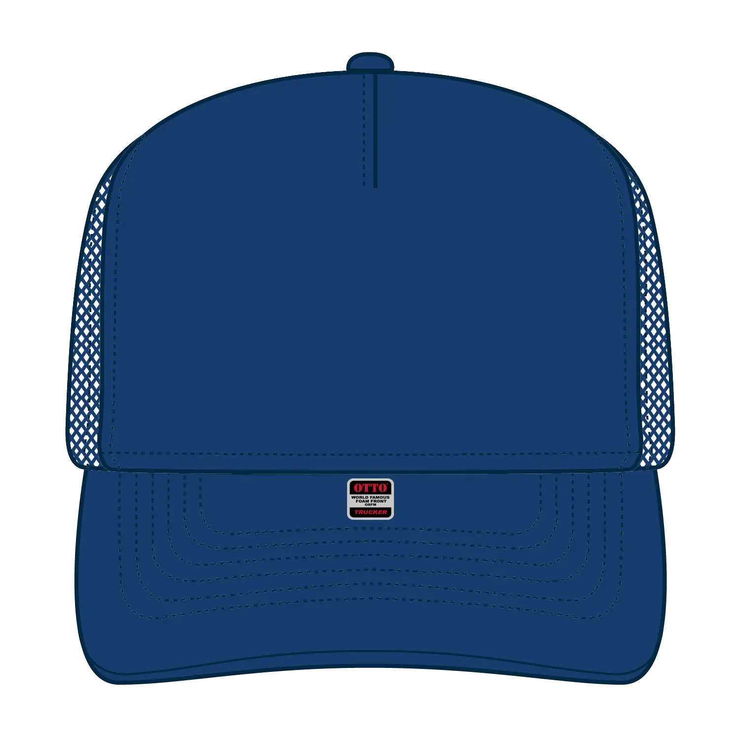 OTTO 3931-1 5 Panel High Crown Mesh Back Trucker Cap - Royal - Royal / 7 3/8’’ - 7 5/8’’