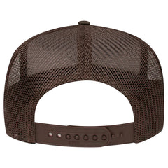 OTTO 3932-1 5 Panel High Crown Mesh Back Trucker Cap - Brown - Brown / 7 3/8’’ - 7 5/8’’