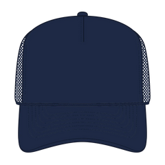 OTTO 3932-1 5 Panel High Crown Mesh Back Trucker Cap - Navy - Navy / 7 3/8’’ - 7 5/8’’