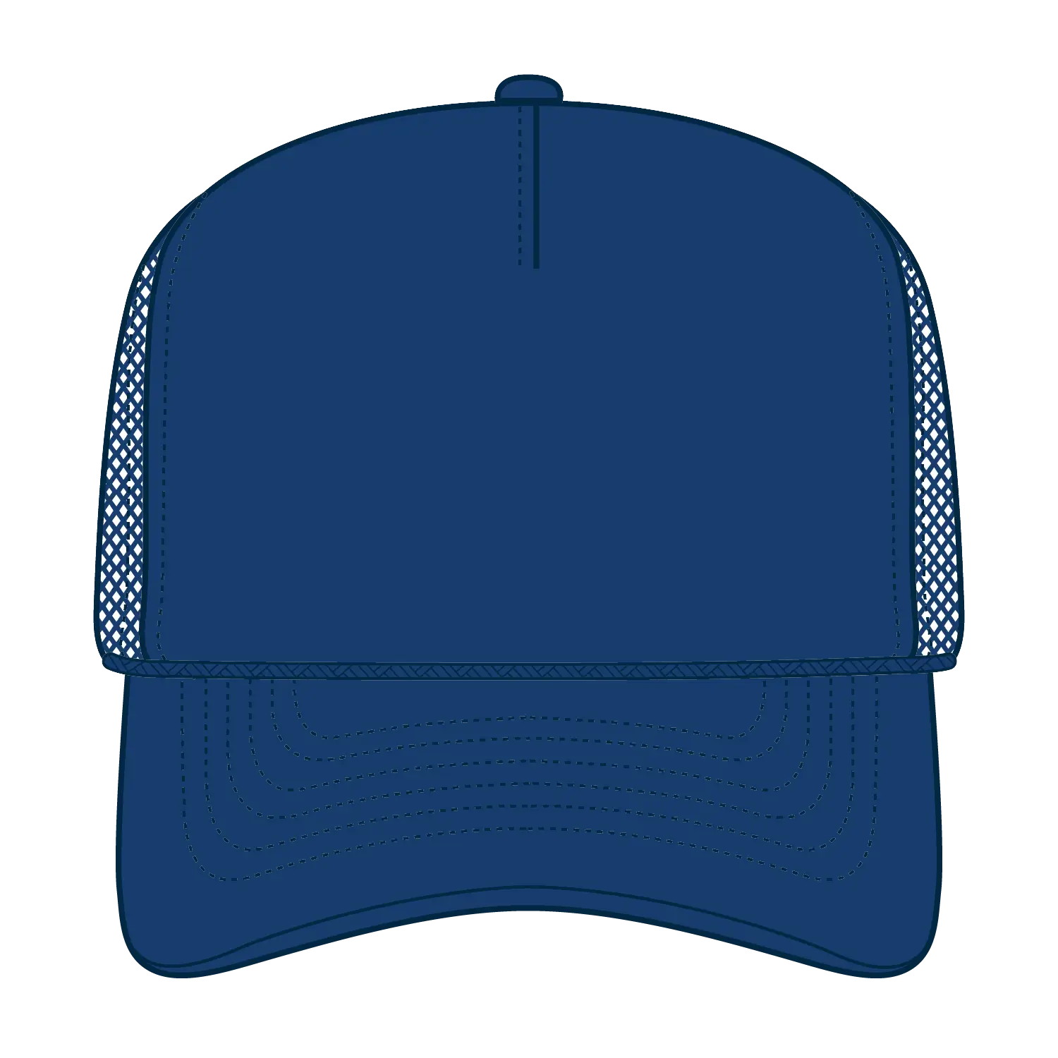 OTTO 3932-1 5 Panel High Crown Mesh Back Trucker Cap - Royal - Royal / 7 3/8’’ - 7 5/8’’