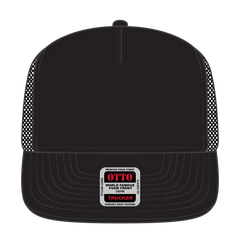 OTTO 39950-1 5 Panel Pro Style Mesh Back Trucker Cap - Black - Black / 7 3/8’’ - 7 5/8’’
