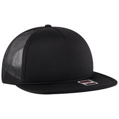 OTTO 39950-1 5 Panel Pro Style Mesh Back Trucker Cap - Black - Black / 7 3/8’’ - 7 5/8’’