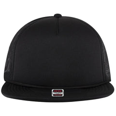 OTTO 39950-1 5 Panel Pro Style Mesh Back Trucker Cap - Black - Black / 7 3/8’’ - 7 5/8’’