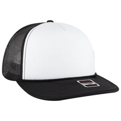 OTTO 39950-1 5 Panel Pro Style Mesh Back Trucker Cap - Blk/Wht/Blk - Blk/Wht/Blk / 7 3/8’’ - 7 5/8’’