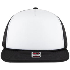 OTTO 39950-1 5 Panel Pro Style Mesh Back Trucker Cap - Blk/Wht/Blk - Blk/Wht/Blk / 7 3/8’’ - 7 5/8’’