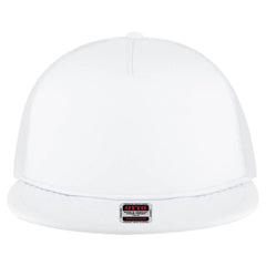 OTTO 39950-1 5 Panel Pro Style Mesh Back Trucker Cap - White - White / 7 3/8’’ - 7 5/8’’