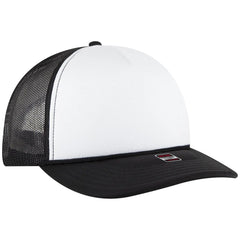 OTTO 39950-2 5 Panel Pro Style Mesh Back Trucker Cap - Blk/Wht/Blk - Blk/Wht/Blk / 7 3/8’’ - 7 5/8’’