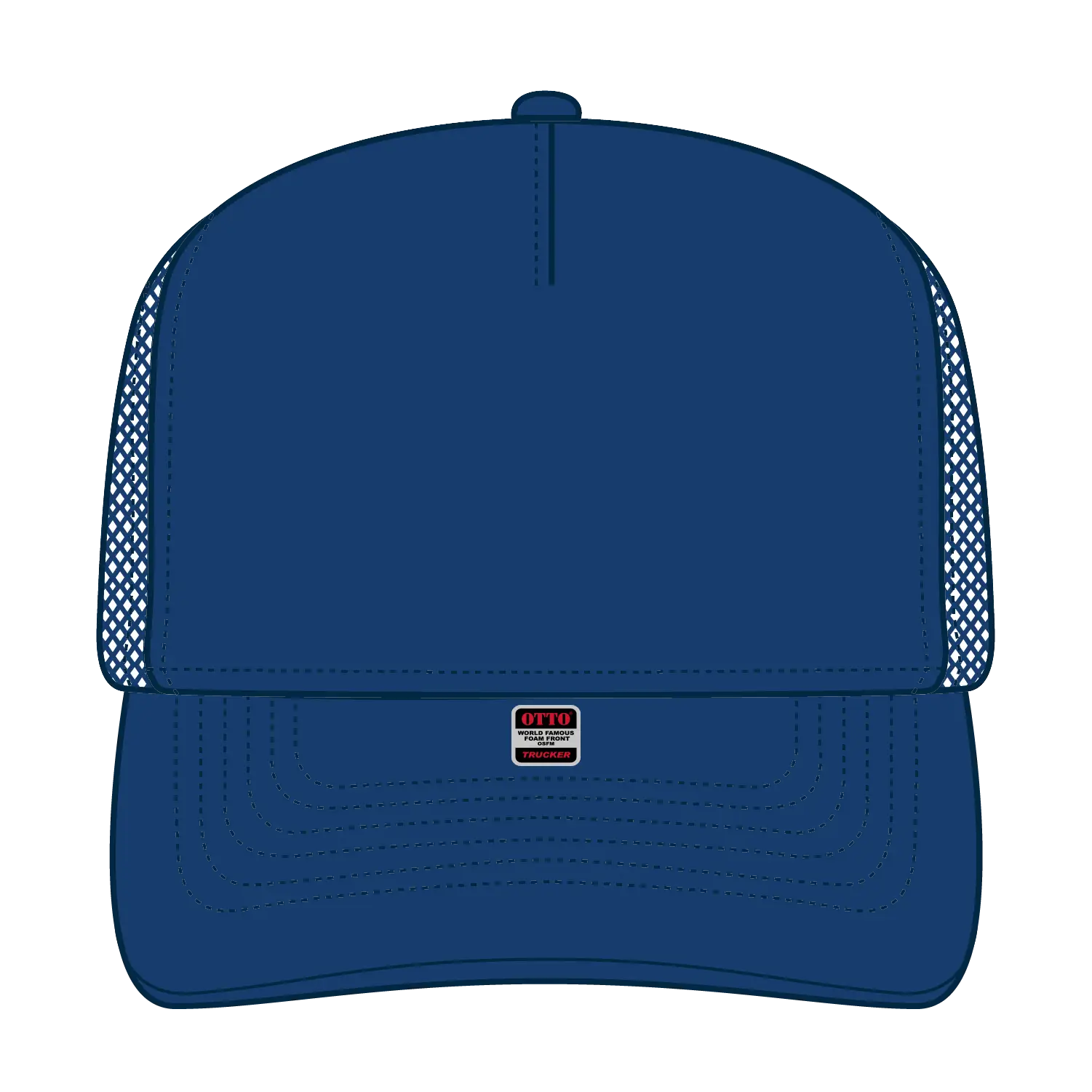 OTTO 39950-2 5 Panel Pro Style Mesh Back Trucker Cap - Royal - Royal / 7 3/8’’ - 7 5/8’’