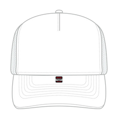 OTTO 39950-2 5 Panel Pro Style Mesh Back Trucker Cap - White - White / 7 3/8’’ - 7 5/8’’