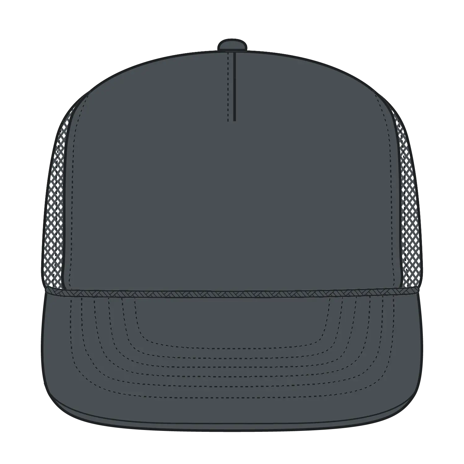 OTTO 3995015-1 ’OTTO Snap’ 5 Panel Pro Style Mesh Back Trucker Snapback Cap - Char. Gray - Char. Gray / 7 3/8’’ - 7