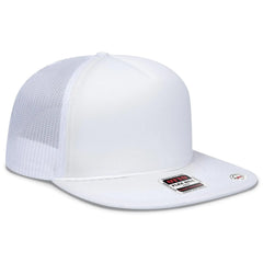 OTTO 3995015-1 ’OTTO Snap’ 5 Panel Pro Style Mesh Back Trucker Snapback Cap - White - White / 7 3/8’’ - 7 5/8’’