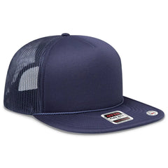 OTTO 3995015-1 ’OTTO Snap’ 5 Panel Pro Style Mesh Back Trucker Snapback Cap - Navy - Navy / 7 3/8’’ - 7 5/8’’