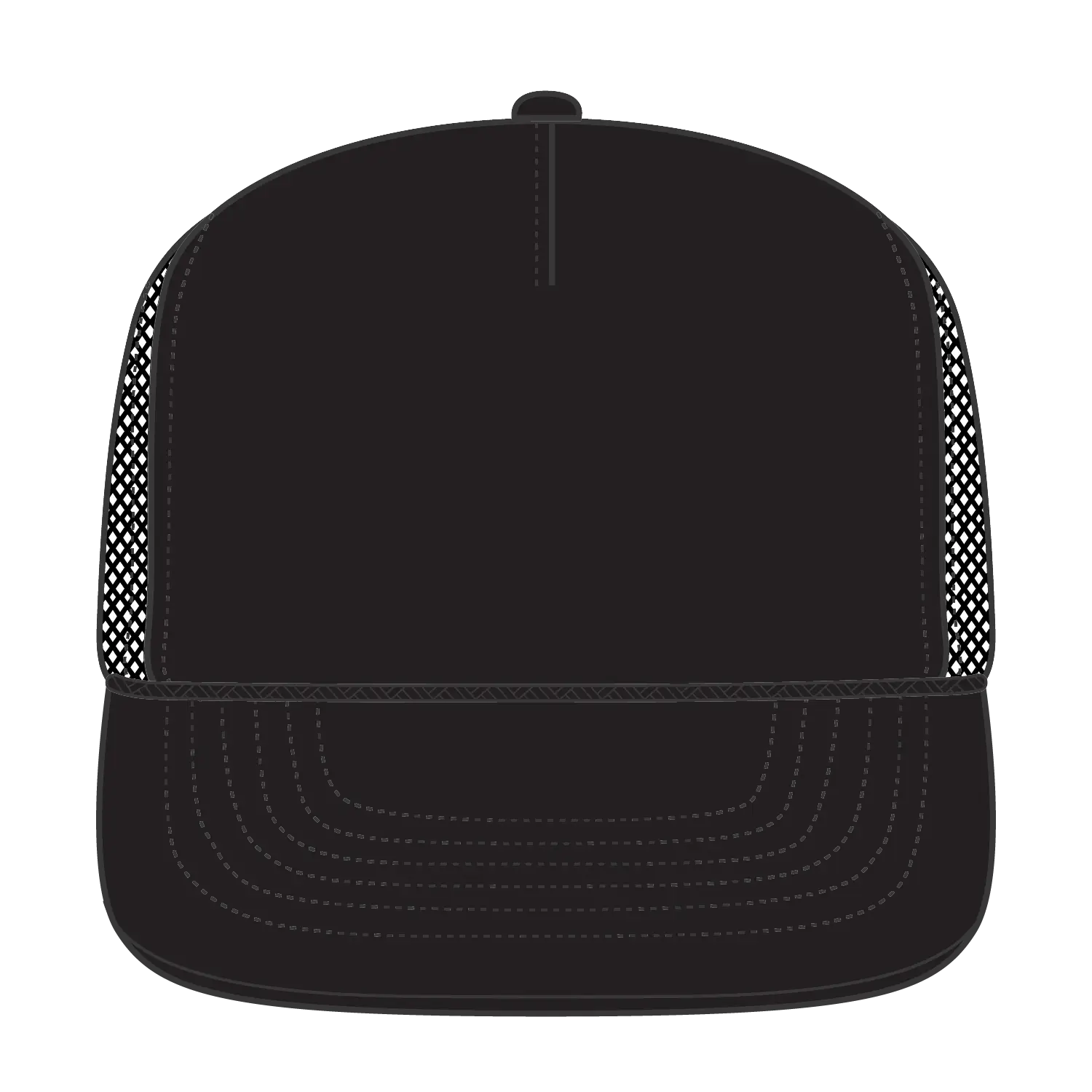 OTTO 3995015-1 ’OTTO Snap’ 5 Panel Pro Style Mesh Back Trucker Snapback Cap - Black - Black / 7 3/8’’ - 7 5/8’’