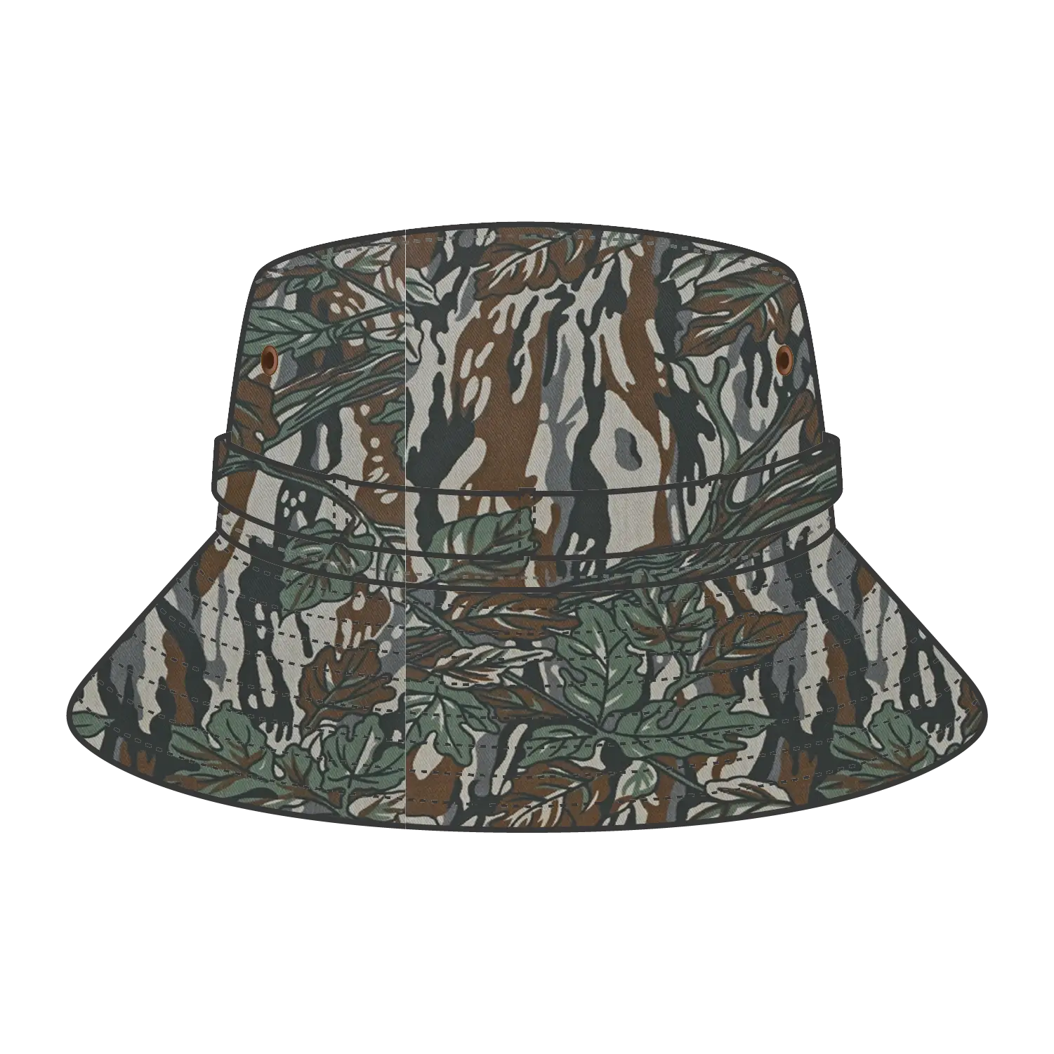 OTTO 43-045 Camouflage Bucket Hat - Gry/Dk.Grn - Gry/Dk.Grn / M