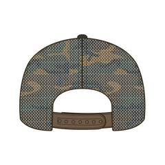 OTTO 47-049 Camouflage 5 Panel Mid Profile Mesh Back Trucker Cap - Dk.Grn/Brn - Dk.Grn/Brn / 6 1/2’’ - 7 5/8’’