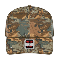 OTTO 47-049 Camouflage 5 Panel Mid Profile Mesh Back Trucker Cap - Kha/Brn/Lt.Ol.Grn - Kha/Brn/Lt.Ol.Grn / 6 1/2’’ - 7