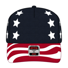 OTTO 57-174 5 Panel Mid Profile Baseball Cap - Red/Nvy - Red/Nvy / 6 1/2’’ - 7 5/8’’