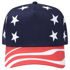 OTTO 57-174 5 Panel Mid Profile Baseball Cap - Red/Nvy - Red/Nvy / 6 1/2’’ - 7 5/8’’