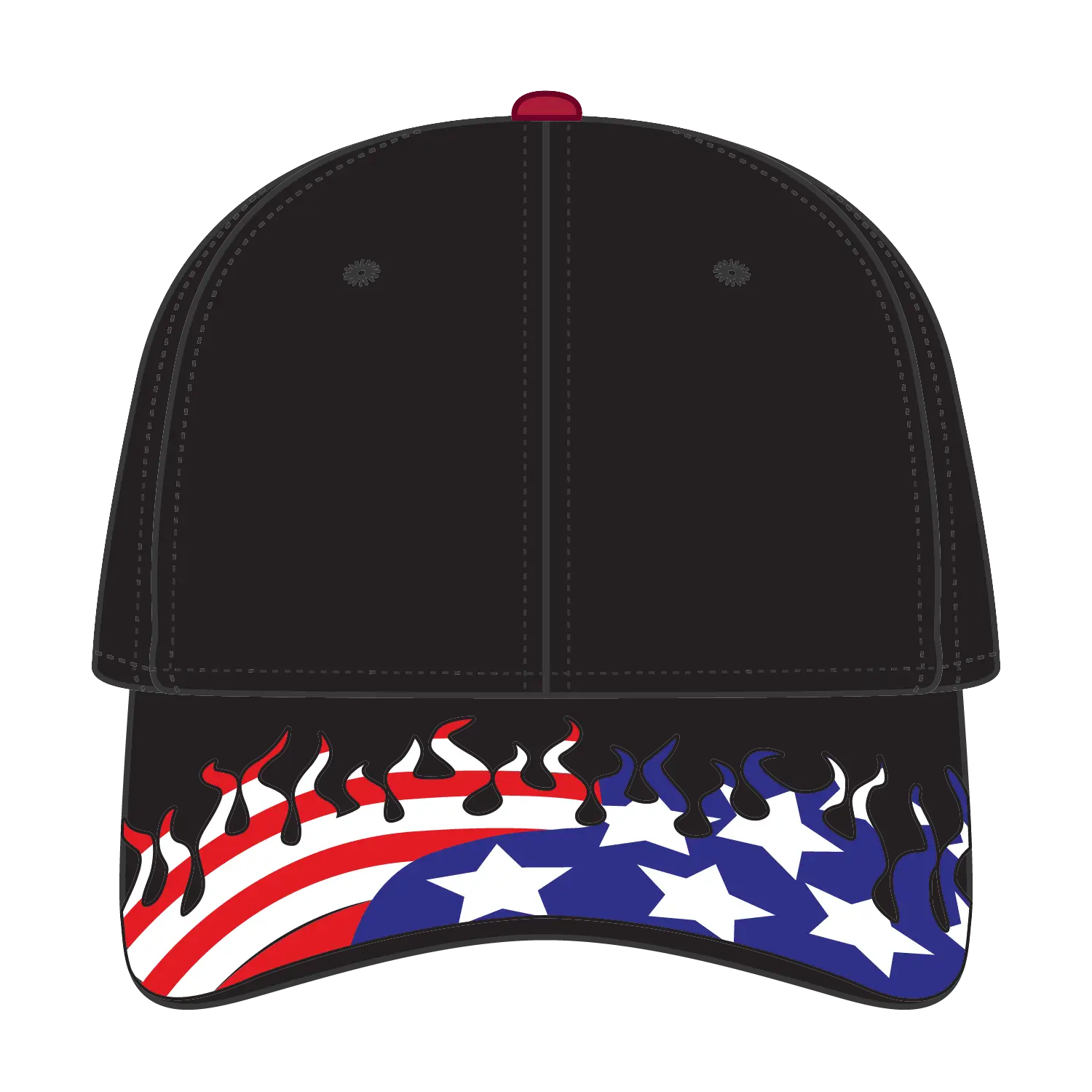 OTTO 58-755 6 Panel Low Profile Baseball Cap - Black - Black / 6 1/2’’ - 7 5/8’’