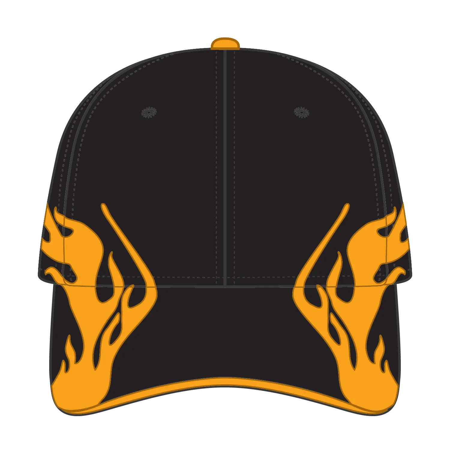 OTTO 58-755 6 Panel Low Profile Baseball Cap - Blk/Com/B.Org - Blk/Com/B.Org / 6 1/2’’ - 7 5/8’’