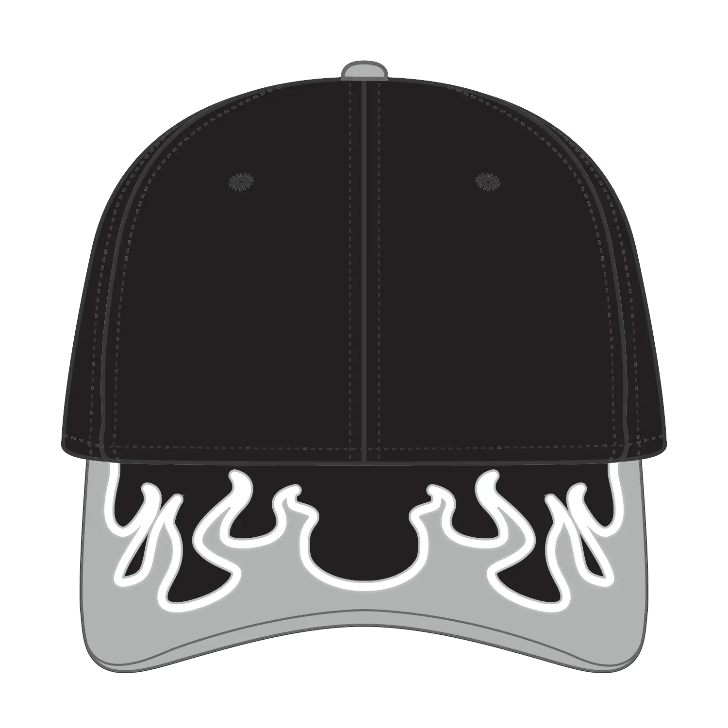 OTTO 58-755 6 Panel Low Profile Baseball Cap - Blk/Gry/Wht - Blk/Gry/Wht / 6 1/2’’ - 7 5/8’’