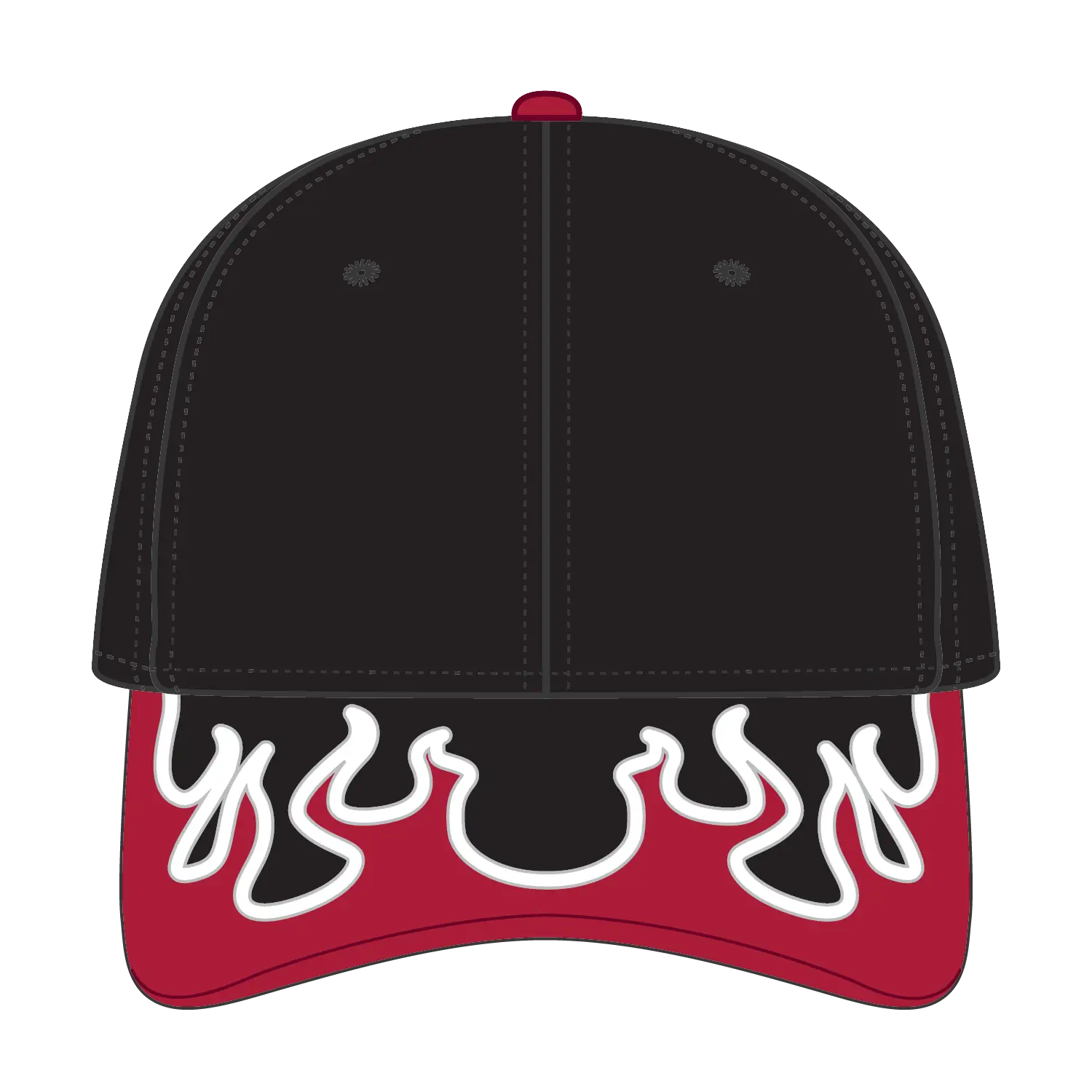 OTTO 58-755 6 Panel Low Profile Baseball Cap - Blk/Red/Wht - Blk/Red/Wht / 6 1/2’’ - 7 5/8’’