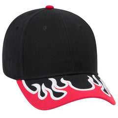 OTTO 58-755 6 Panel Low Profile Baseball Cap - Blk/Red/Wht - Blk/Red/Wht / 6 1/2’’ - 7 5/8’’