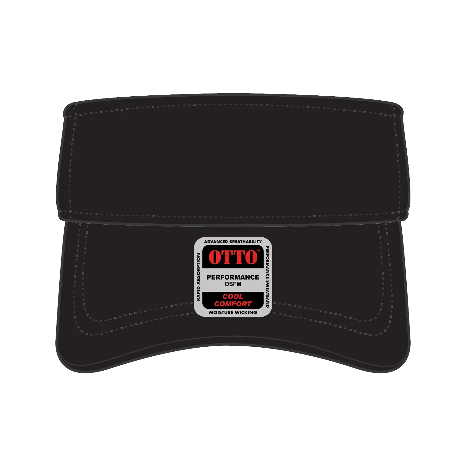 OTTO 60-1276 Upf 50+ Sun Visor - Black - Black / 6 1/2’’ - 7 5/8’’