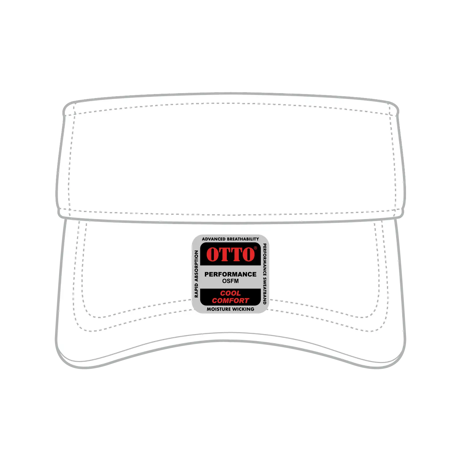 OTTO 60-1276 Upf 50+ Sun Visor - White - White / 6 1/2’’ - 7 5/8’’