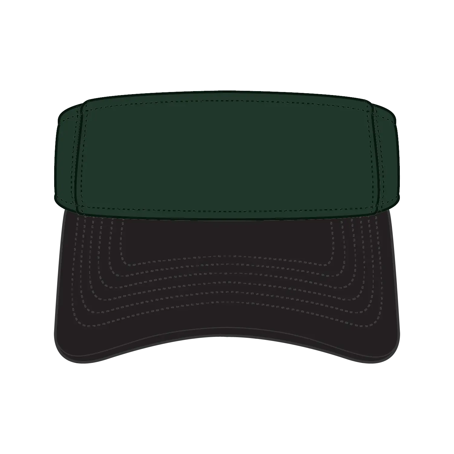 OTTO 60-284 Sun Visor - Blk/Dk.Grn - Blk/Dk.Grn / 6 1/2’’ - 7 5/8’’