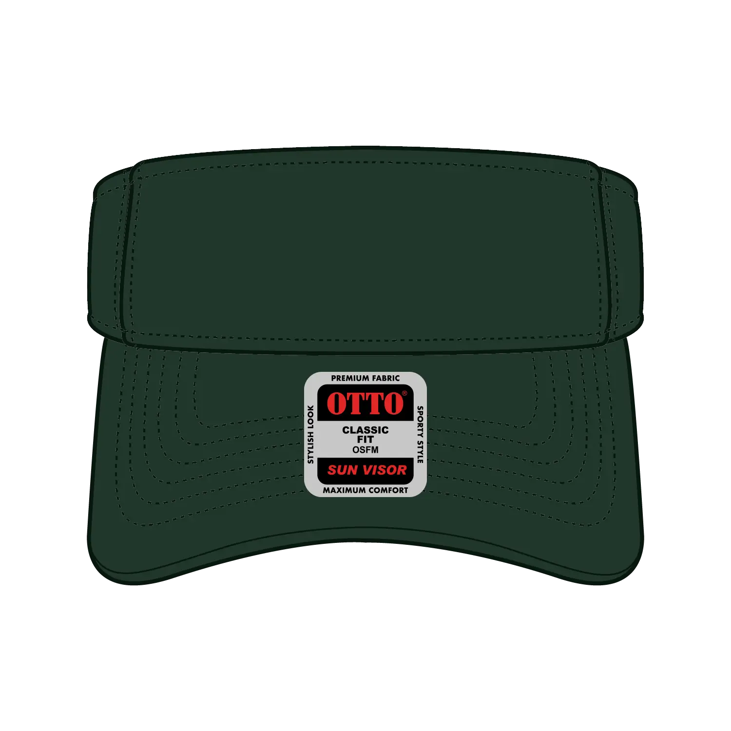 OTTO 60-662 Sun Visor - Dk. Green - Dk. Green / 6 1/2’’ - 7 5/8’’