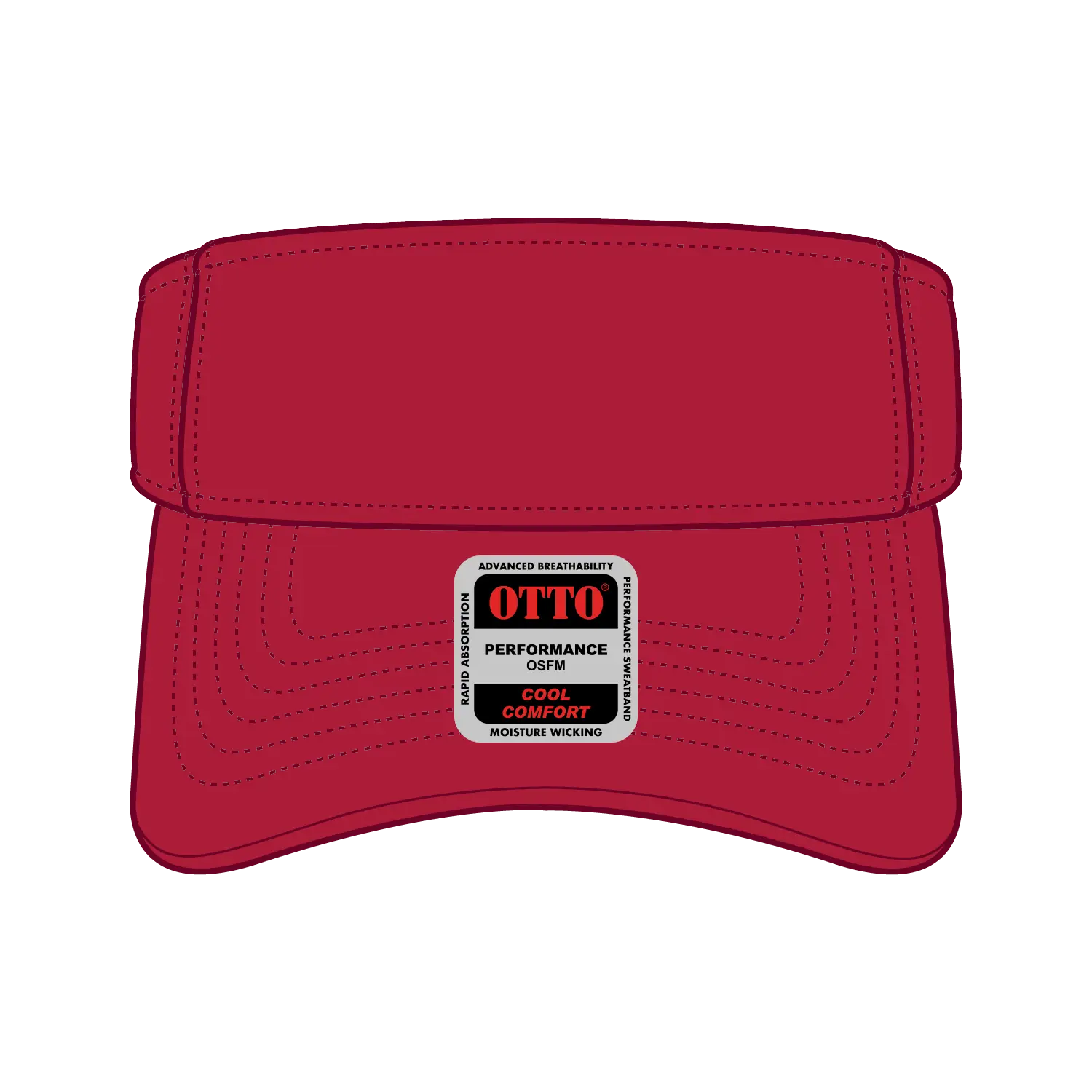 OTTO 60-973 Sun Visor - Red - Red / 6 1/2’’ - 7 5/8’’