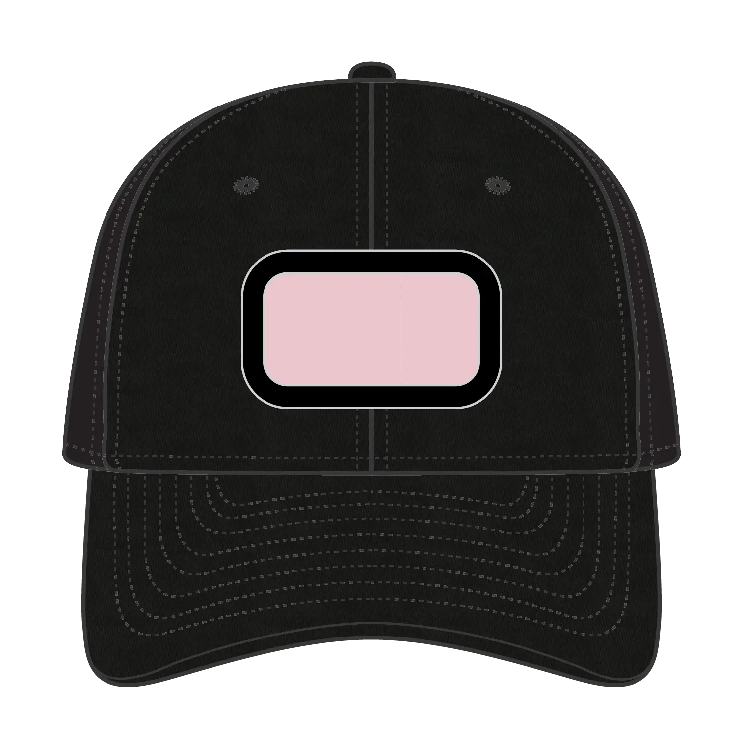 OTTO 62-315 6 Panel Low Profile Baseball Cap - Black - Black / 6 1/2’’ - 7 5/8’’