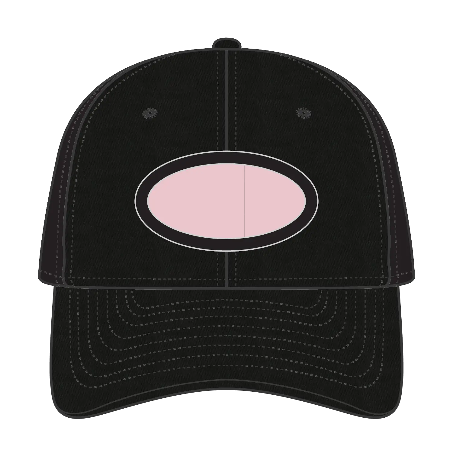 OTTO 62-317 6 Panel Low Profile Baseball Cap - Black - Black / 6 1/2’’ - 7 5/8’’