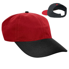 OTTO 69-291 4 Panel Ponytail Cap - Blk/Red - Blk/Red / 7’’ - 7 1/4’’