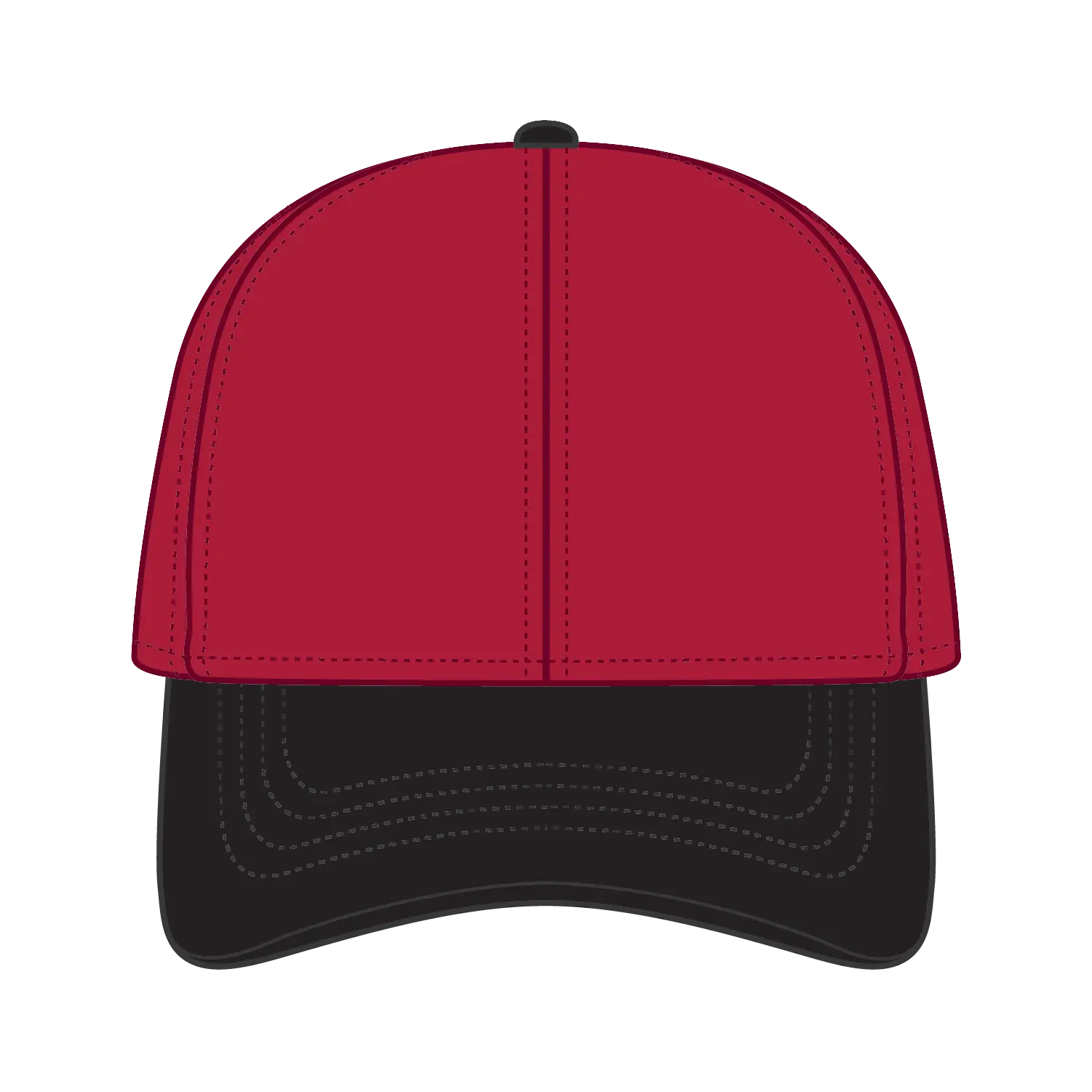 OTTO 69-291 4 Panel Ponytail Cap - Blk/Red - Blk/Red / 7’’ - 7 1/4’’