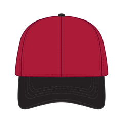 OTTO 69-291 4 Panel Ponytail Cap - Blk/Red - Blk/Red / 7’’ - 7 1/4’’