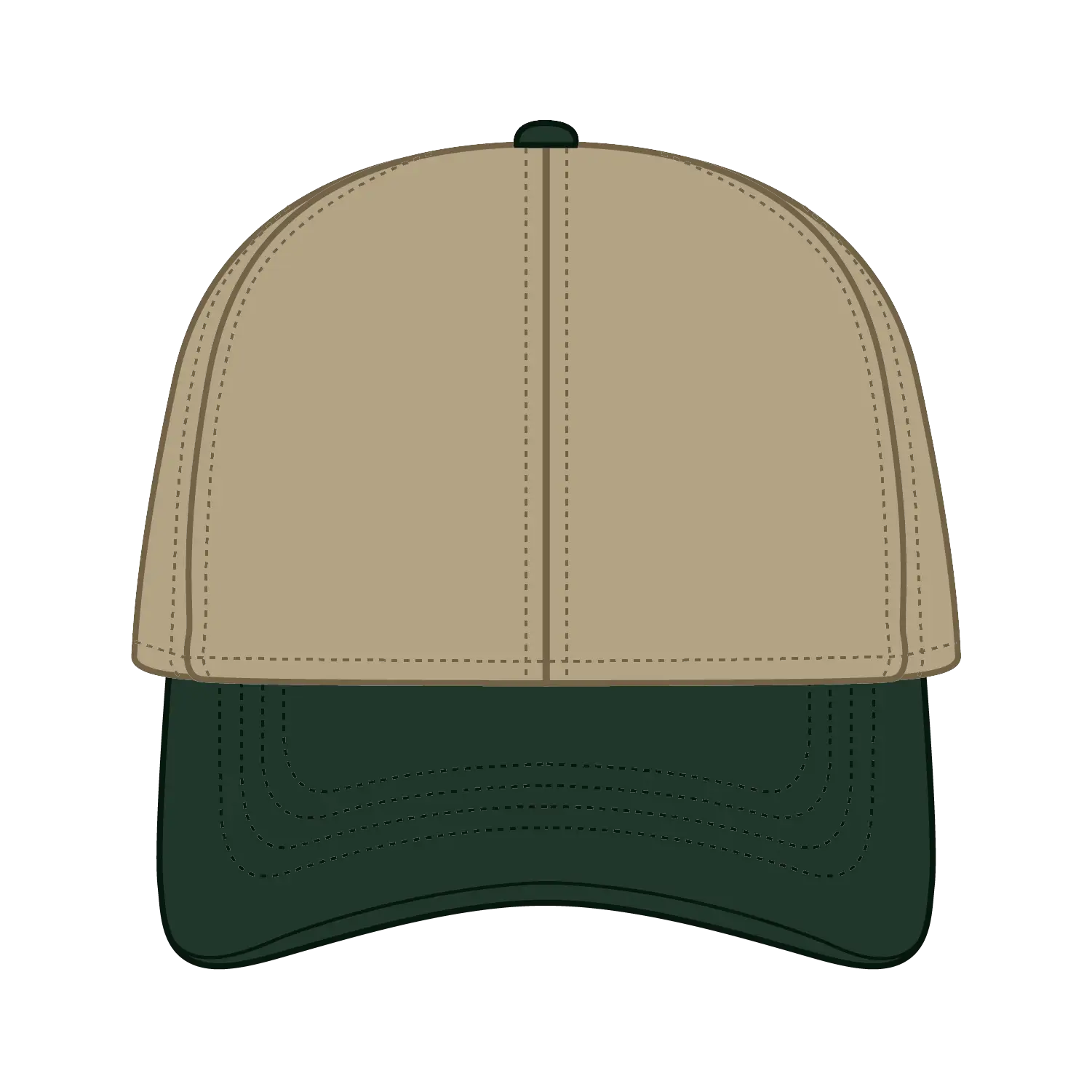 OTTO 69-291 4 Panel Ponytail Cap - Dk.Grn/Kha - Dk.Grn/Kha / 7’’ - 7 1/4’’
