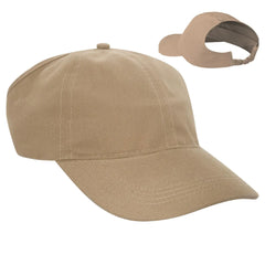 OTTO 69-291 4 Panel Ponytail Cap - Khaki - Khaki / 7’’ - 7 1/4’’
