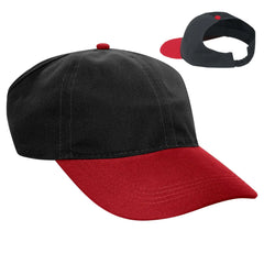 OTTO 69-291 4 Panel Ponytail Cap - Red/Blk