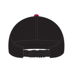 OTTO 69-291 4 Panel Ponytail Cap - Red/Blk