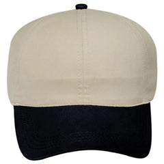 OTTO 69-359 4 Panel Ponytail Cap - Blk/Kha - Blk/Kha / 6 1/2’’ - 7 5/8’’
