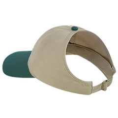 OTTO 69-359 4 Panel Ponytail Cap - Dk.Grn/Kha - Dk.Grn/Kha / 6 1/2’’ - 7 5/8’’