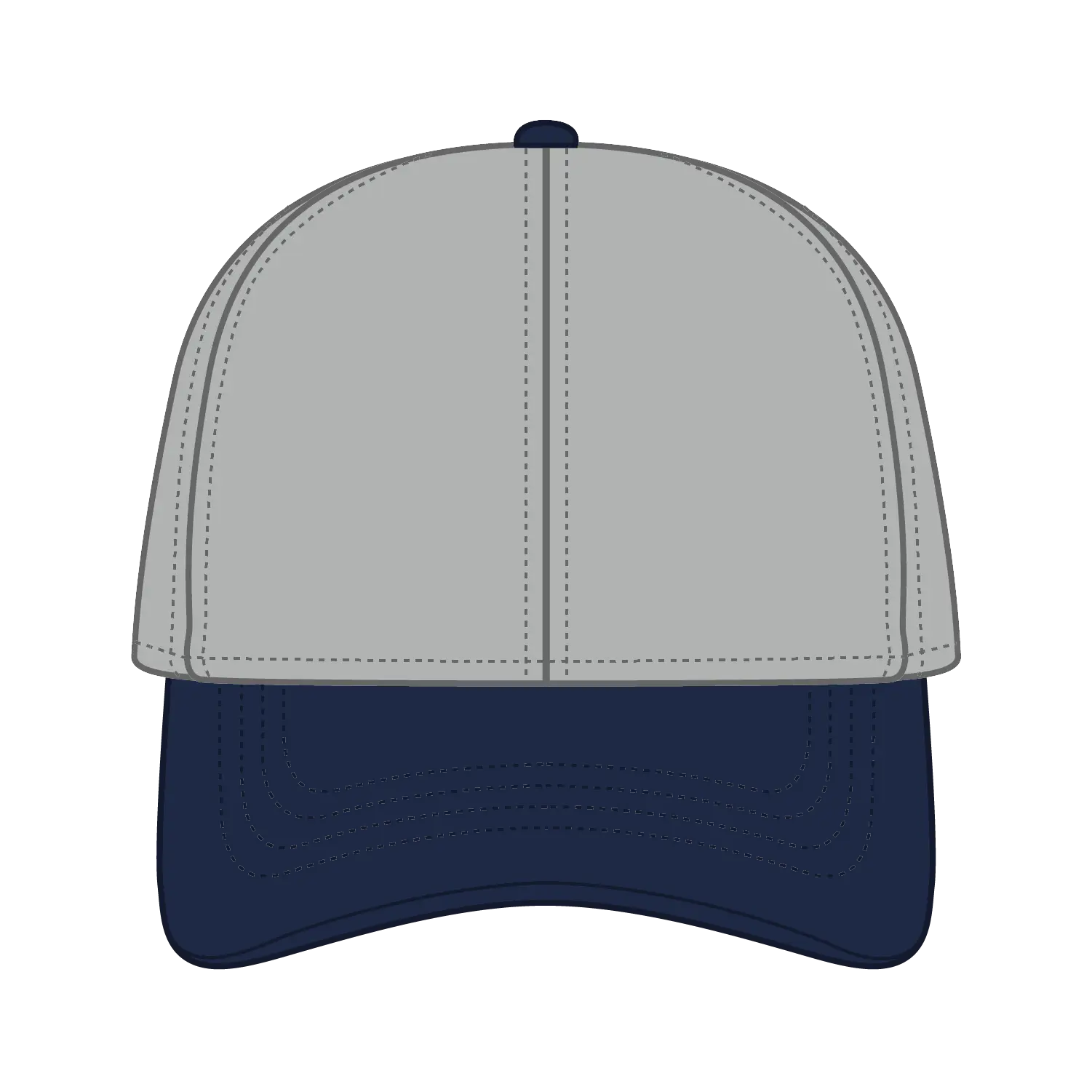 OTTO 69-359 4 Panel Ponytail Cap - Nvy/Gry - Nvy/Gry / 6 1/2’’ - 7 5/8’’